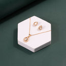 ChicCharm Jewellery Brass Gold Plated Austrian Stone Pendant Set