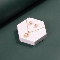 ChicCharm Jewellery Brass Gold Plated Austrian Stone Pendant Set