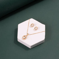 ChicCharm Jewellery Brass Gold Plated Austrian Stone Pendant Set