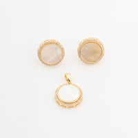 ChicCharm Jewellery Brass Gold Plated Austrian Stone Pendant Set