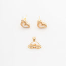 ChicCharm Jewellery Brass Gold Plated Austrian Stone Pendant Set
