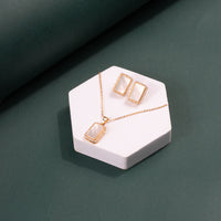 ChicCharm Jewellery Brass Gold Plated Austrian Stone Pendant Set
