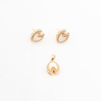 ChicCharm Jewellery Brass Gold Plated Austrian Stone Pendant Set