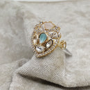 ChicCharm Jewellery Brass And Copper Mother Pearl American Diamond Ring