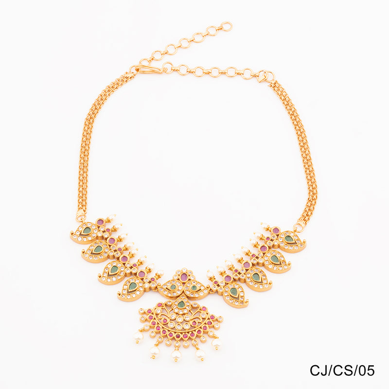 Chiccharm Jewellery Brass and Copper Rajwadi Choker Set