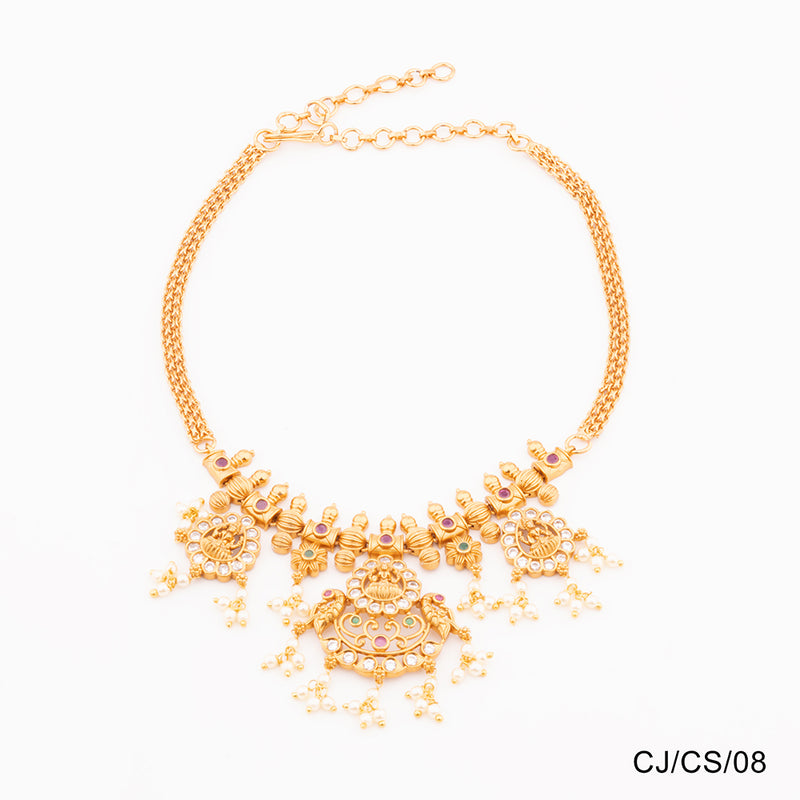 Chiccharm Jewellery Brass and Copper Rajwadi Choker Set