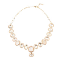 ChicCharm Jewellery Brass And Copper Gold Plated Polki Kundan Necklace Set