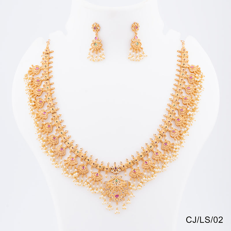 Chiccharm Jewellery Brass and Copper Rajwadi Necklace Set