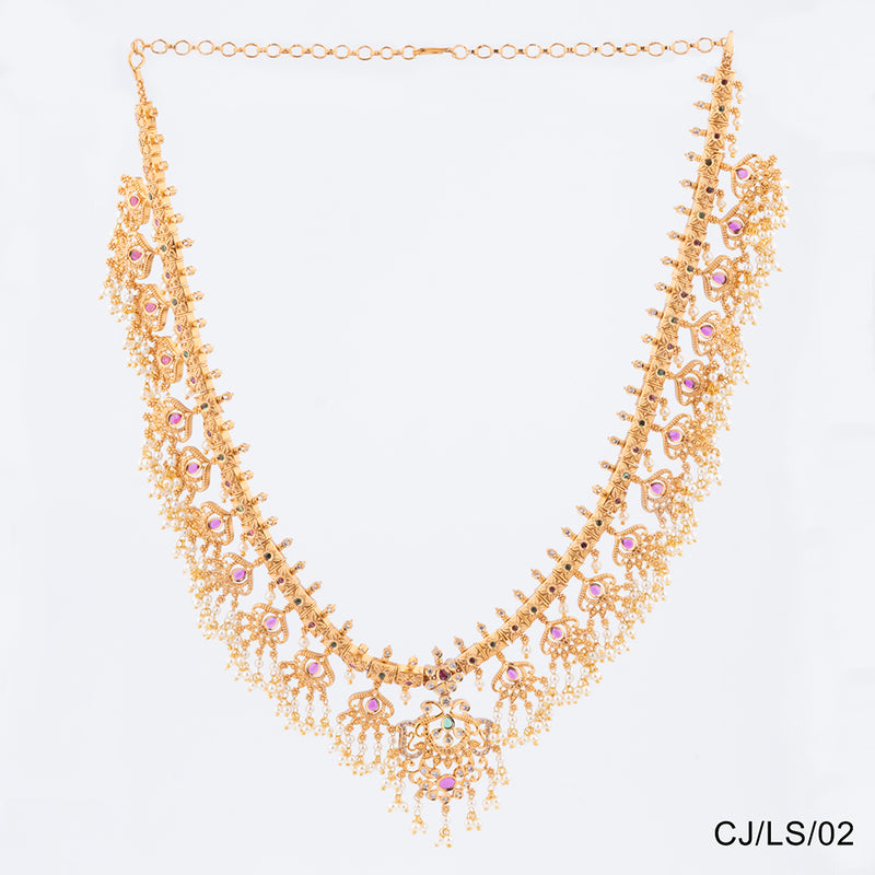 Chiccharm Jewellery Brass and Copper Rajwadi Necklace Set