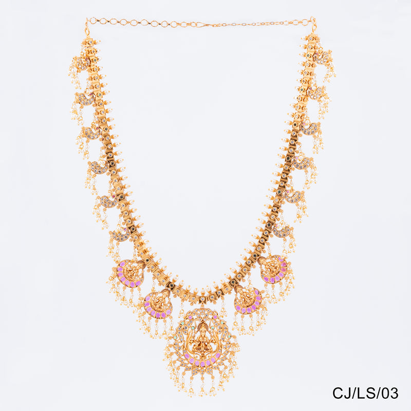 Chiccharm Jewellery Brass and Copper Rajwadi Necklace Set