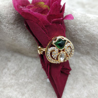 ChicCharm Jewellery Brass And Copper Mother Pearl American Diamond Ring