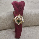 ChicCharm Jewellery Brass And Copper Mother Pearl American Diamond Ring