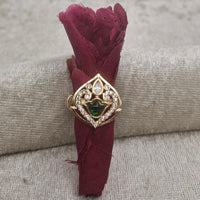ChicCharm Jewellery Brass And Copper Mother Pearl American Diamond Ring