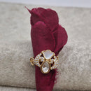 ChicCharm Jewellery Brass And Copper Mother Pearl American Diamond Ring