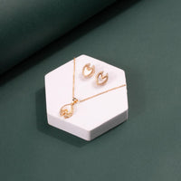 ChicCharm Jewellery Brass Gold Plated Mother Pearl Pendant Set