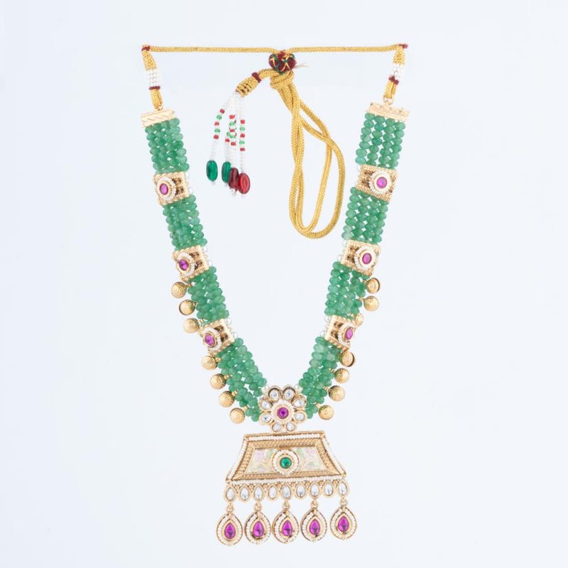 ChicCharm Jewellery Brass And Copper Gold Plated Rajwadi Necklace Set