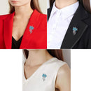 Mahi Combo of Aqua Blue and white Crystals with Rose Gold & Rhodium Plating Wedding Brooch for Women (CO1105630M)