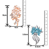 Mahi Combo of Aqua Blue and white Crystals with Rose Gold & Rhodium Plating Wedding Brooch for Women (CO1105630M)