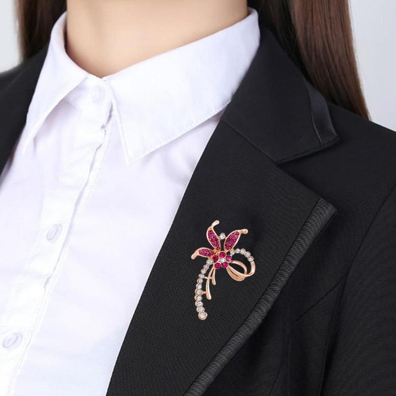 Mahi Combo of 2 Flower Shaped Crystal Studded Wedding Brooches / Lapel Pin for Women (CO1105747M)