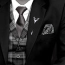 Mahi Regal Wildlife Eagle-&-Deer-Face Theme Lapel Pin / Brooch Set for Men (CO1105863R)