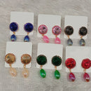 Diyu Dhyu Crystal Stone Dangler Earrings (Assorted)