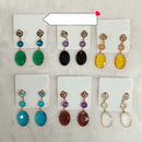 Diyu Dhyu Crystal Stone Dangler Earrings (Assorted)