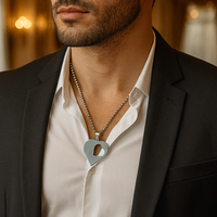 Urthn Heart Shaped Chain Pendant For Men And Women (Pack Of 6)