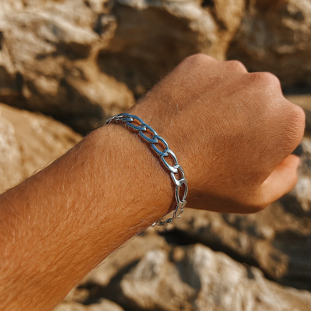 Urthn Classic Silver Bracelet For Men