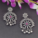 Bevy Pearls Elegant Oxidised Plated Pota Stone And Ghungroo Dangler Earrings