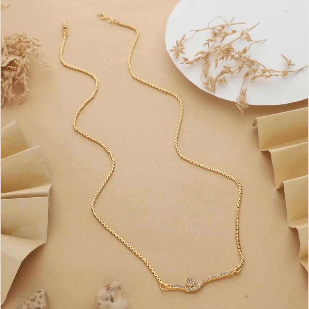 HR Sales Premium Micro Gold Plated Sparkling Austrain Stone Chain