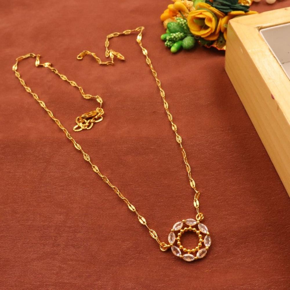 HR Sales Premium Micro Gold Plated Sparkling Crystal Stone Chain