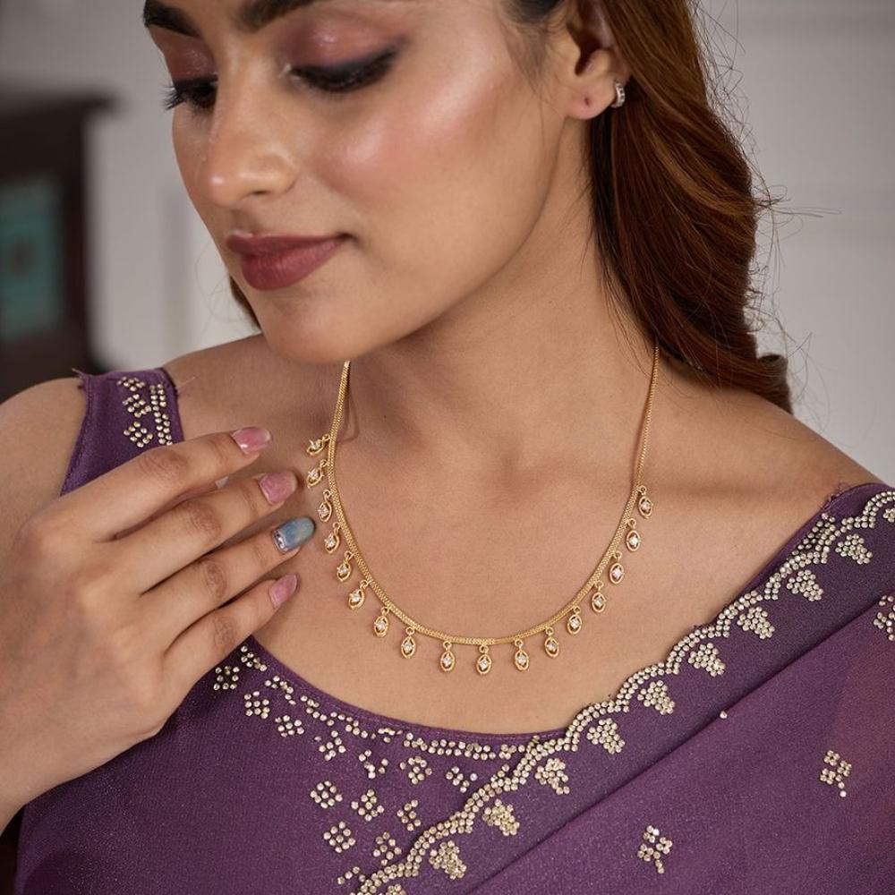 HR Sales Premium Micro Gold Plated Austrian Stone Luxury Necklace