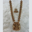 Tarangavi Copper Gold Plated Pota Stone Temple Necklace Set