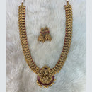 Tarangavi Copper Gold Plated Pota Stone Temple Necklace Set