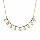 Etnico Fashion Gold Plated Kundan Black Beads Mangalsutra Necklace for Women