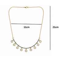 Etnico Fashion Gold Plated Kundan Black Beads Mangalsutra Necklace for Women