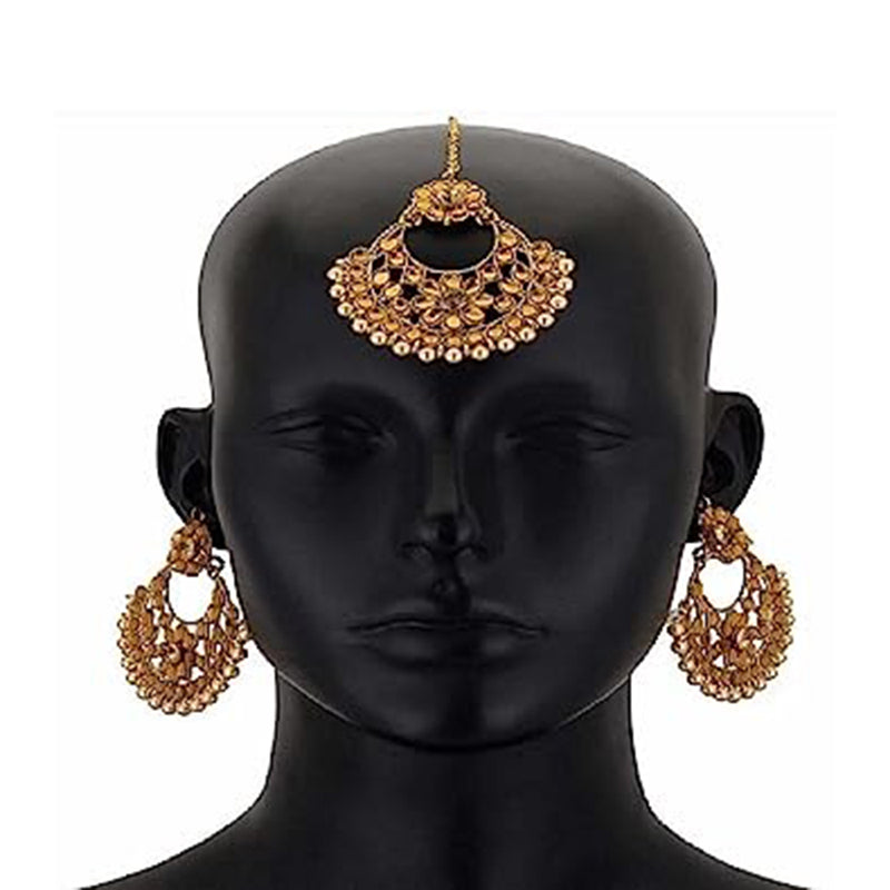 Subhag Alankar Gold Alloy Gold Jewel Set with Maangtikka