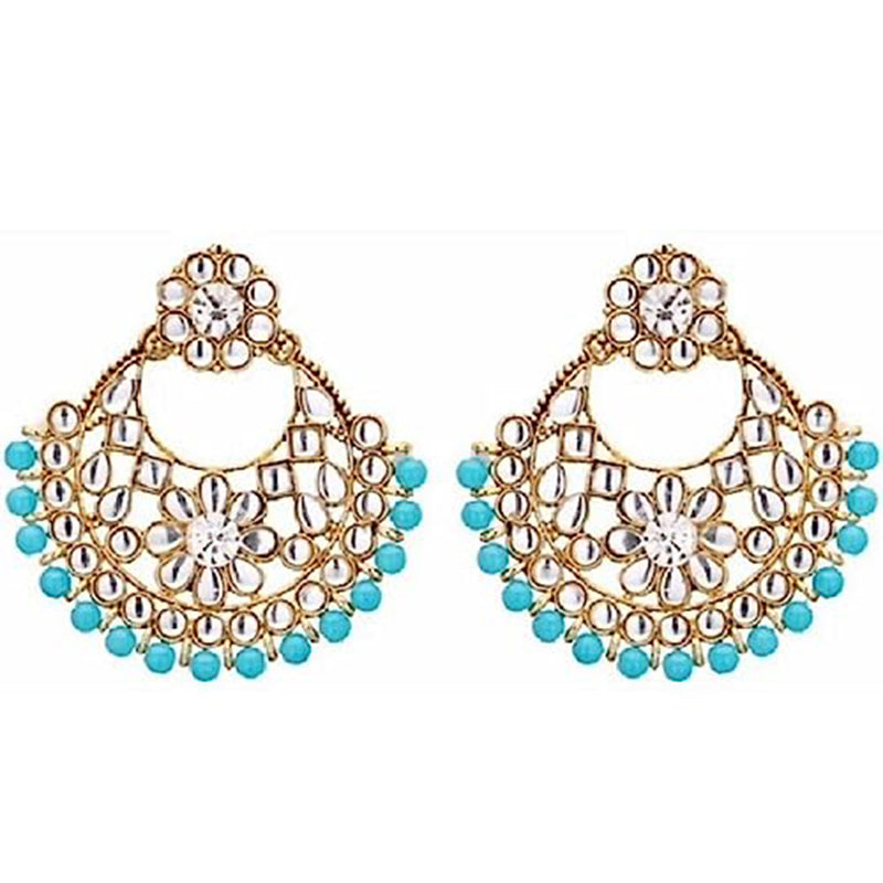 Subhag Alankar Light Blue Alloy Jewel Set with Maangtikka