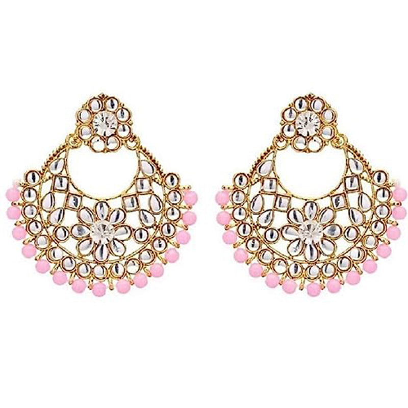 Subhag Alankar Light Pink Alloy Jewel Set with Maangtikka