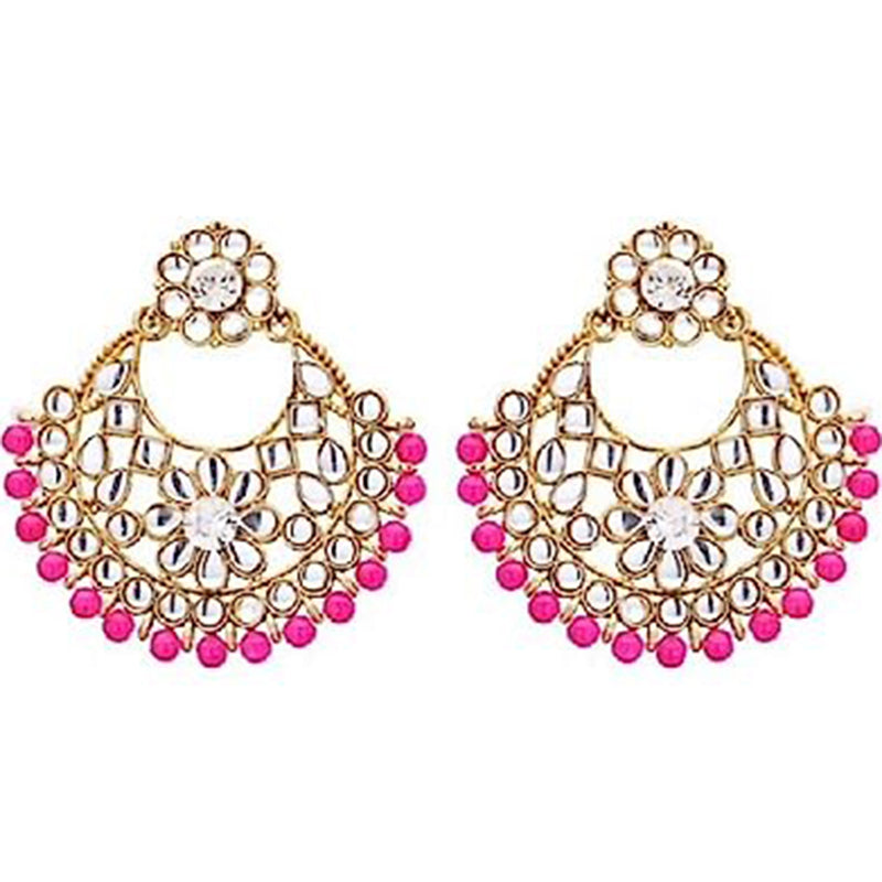 Subhag Alankar Pink Alloy Jewel Set with Maangtikka