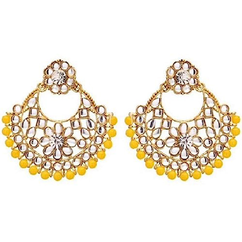 Subhag Alankar Yellow Alloy Jewel Set with Maangtikka