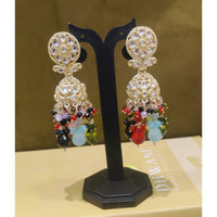 Dhwani Classic Kundan Stone Pearl And Beads Heritage Jhumki Earrings 