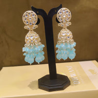 Dhwani Classic Kundan Stone Pearl And Beads Heritage Jhumki Earrings