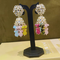 Dhwani Royal Kundan Beads And Pearl Jhumki Earrings