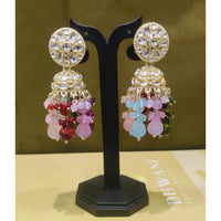 Dhwani Classic Kundan Stone Pearl And Beads Heritage Jhumki Earrings 