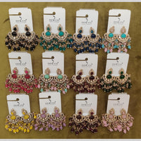 Dhwani Trendy Crystal Stone And Beads Dangler Earrings