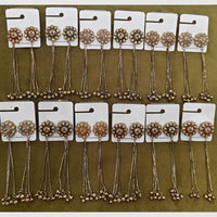 Dhwani Indo-Ethnic Crystal Stone And Pearl Kashmiri Ghungroo Dangler Earrings  (Pack of 12)