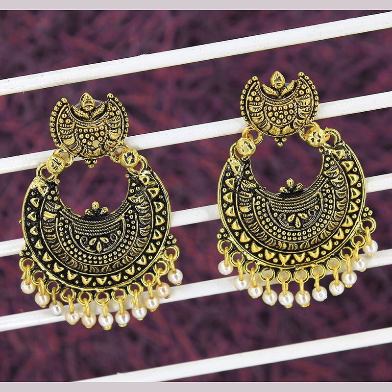 Mahavir Gold Plated Dangler Earrings