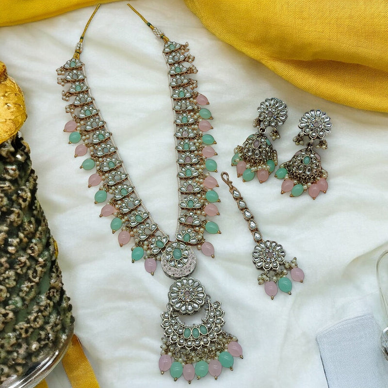 Gehana Mahal Gold Plated Kundan Stone And Meenakari Long Necklace Set