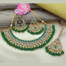 Gehana Mahal Gold Plated Crystal Stone Pearl And Beads Necklace Set